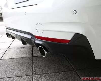 3D Design 2-Tip Exhausts Carbon Fiber Rear Diffuser BMW F32 | F36 4-Series M-Sport 2016-2019 - 3108-23231