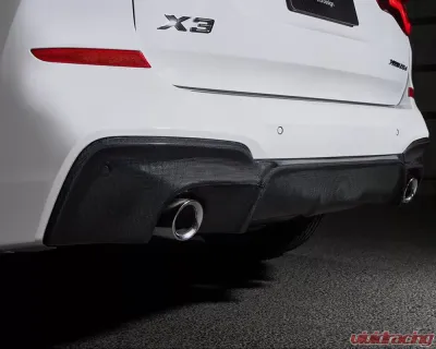 3D Design 2-Tip Exhausts Carbon Fiber Rear Diffuser BMW G01 X3 M-Sport 2019-2023 - 3108-30111