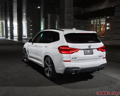 3D Design 2-Tip Exhausts Carbon Fiber Rear Diffuser BMW G01 X3 M-Sport 2019-2023 - 3108-30111