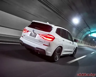 3D Design 2-Tip Exhausts Carbon Fiber Rear Diffuser BMW G01 X3 M-Sport 2019-2023 - 3108-30111