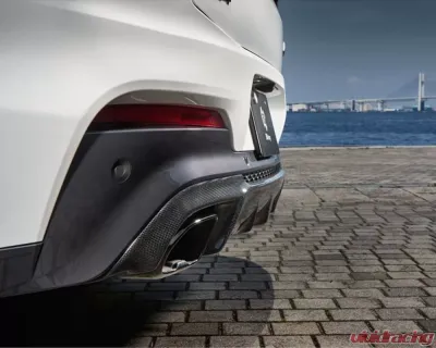 3D Design 4-Tip Exhausts Carbon Fiber Rear Diffuser BMW G02 X4 M40i 2019-2022 - 3108-30211