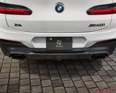 3D Design 4-Tip Exhausts Carbon Fiber Rear Diffuser BMW G02 X4 M40i 2019-2022 - 3108-30211