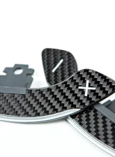 3D Design Dry Carbon Fiber Silver Shift Paddle Set BMW X5M F85 | X6M F86 | M2 F87 | M3 F80 | M4 F82 | M5 F10 | M6 F06 | F12 | F13 2012-2023                                     - 6101-00312 - Image 6