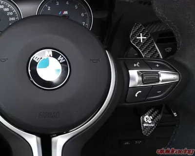 3D Design Carbon Fiber Silver Shift Paddle Set for Mini Cooper F54 F56 F60 2010-2021 - 6101-00342