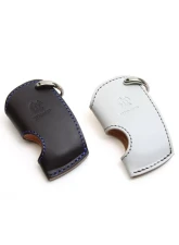 3D Design Type A Universal White Leather Key Case with Grey Stitching                                     - 7105-0112 - Image 4
