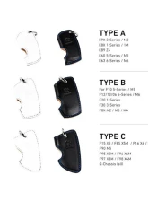 3D Design Type A Universal White Leather Key Case with Grey Stitching                                     - 7105-0112 - Image 5