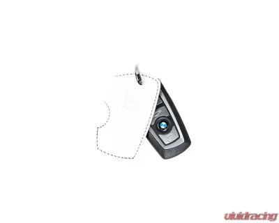 3D Design Type B Universal White Leather Key Case with Grey Stitching - 7105-0122
