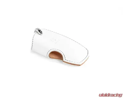 3D Design Type B Universal White Leather Key Case with Grey Stitching - 7105-0122