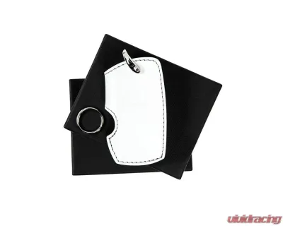 3D Design Type B Universal White Leather Key Case with Grey Stitching - 7105-0122