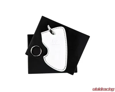 3D Design Type C Universal White Leather Key Case with Grey Stitching - 7105-0132