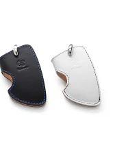 3D Design Type C Universal White Leather Key Case with Grey Stitching                                     - 7105-0132 - Image 4