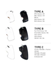 3D Design Type C Universal White Leather Key Case with Grey Stitching                                     - 7105-0132 - Image 5