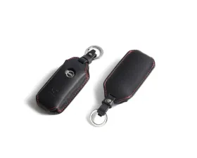 3D Design Type MB Black Leather with Red Stitching Key Case
