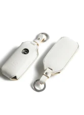 3D Design Type MB White and Tan Leather with Grey Stitching  Key Case                                     - 7105-0185 - Image 3