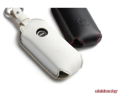 3D Design Type MB White and Tan Leather with Grey Stitching  Key Case - 7105-0185