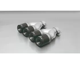 Remus 84mm Black Chrome Straight with Carbon Insert Tail Pipe Set Peugeot 207 2006