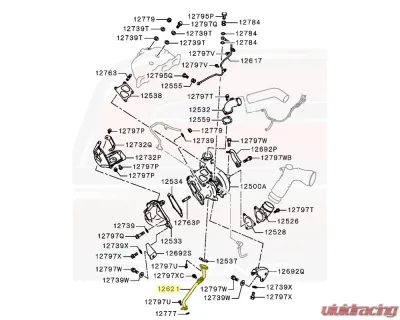 Mitsubishi OEM Turbo Oil Return Line Mitsubishi Evolution X CZ4A 2008-2015 - MIT-1225A181