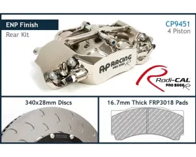 AP Racing Essex Rear CP9451-2/3S4L 4 pot 340x28/60V Radi-CAL ENP Competition Brake Kit Subaru WRX | STI 2015-2021