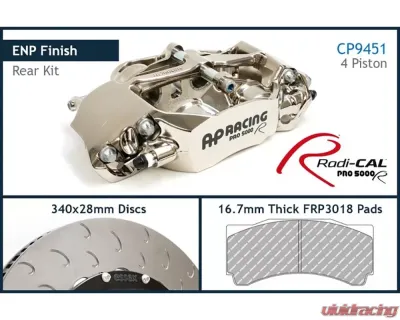 AP Racing Essex Rear CP9451-2/3S4L 4 pot 340x28/60V Radi-CAL ENP Competition Brake Kit Subaru WRX | STI 2015-2021 - 13.01.10127-ENP