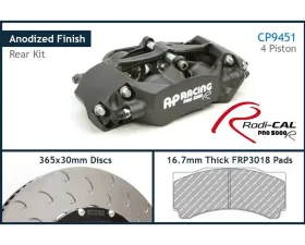 AP Racing Essex Rear CP9451-2/3S4L 4 pot ANO 365x30/72V Radi-CAL Competition Brake Kit Nissan 370Z 2009-2020