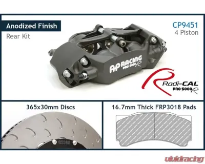 AP Racing Essex Rear CP9451-2/3S4L 4 pot ANO 365x30/72V Radi-CAL Competition Brake Kit Nissan 370Z 2009-2020 - 13.01.10161