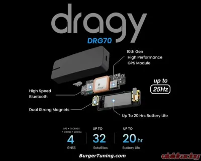 Burger Motorsports Dragy GPS Performance Meter & Lap Timer for Cars - BMS-DRG70-C