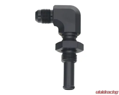 DeatschWerks 6AN To 90-Deg 3/8" Single Hose Barb DW Titanium Anodized Matte Black - 6-02-0733-B