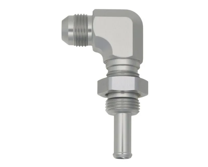 DeatschWerks 8AN To 90-Deg 3/8" Single Hose Barb - 6-02-0742