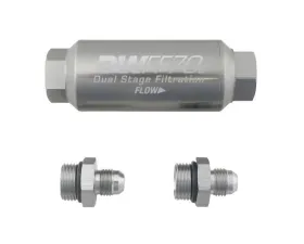 DeatschWerks Compact In-Line Fuel Filter Kit -6AN Stainless Steel