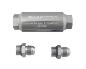 DeatschWerks Compact In-Line Fuel Filter Kit -8AN Stainless Steel