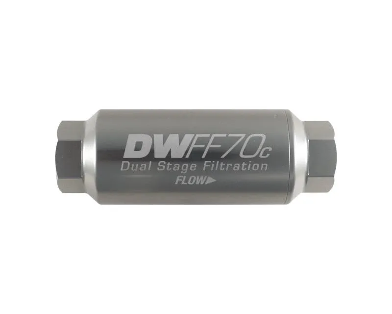 DeatschWerks Compact In-Line Fuel Filter Kit -10AN Female Stainless Steel - 8-03-70C-010K