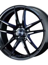 Weds WedsSport RN-55M Wheel 18x7.5 5x114.3 45mm Black Blue Machining                                     - 72947 - Image 6