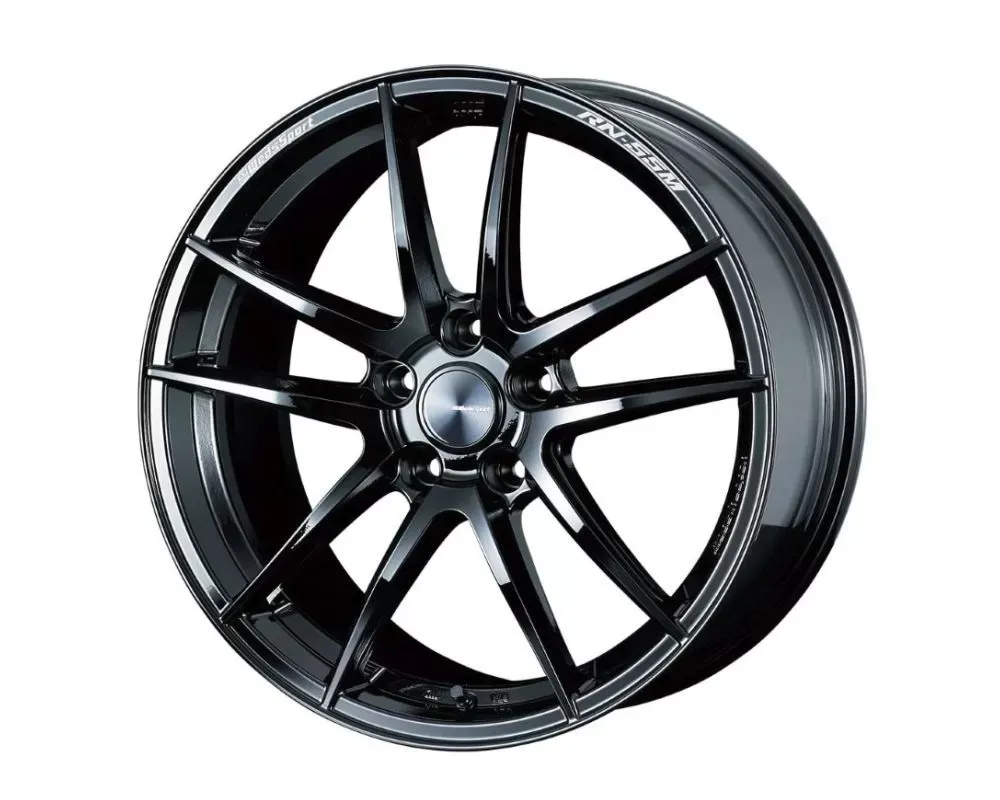 全国送料無料の通販 Wheels 18x8.5 RN-55M Wedssport Weds 5x100 72956 Black Gloss 45mm スタイ・よだれかけ