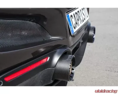 Capristo Exhaust Carbon End Pipe Shells Red Ferrari F8 Tributo 2020+ - 03FE12310014