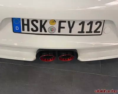 Capristo Exhaust Carbon Fiber Shell Exhaust Red Tip OEM Muffler Porsche 991.2 GT3 | RS 2018-2019 - 02PO08603010-R