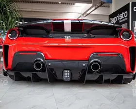 Capristo Exhaust Matte Carbon Fiber Rear Diffuser Ferrari 488 Pista 2019-2021