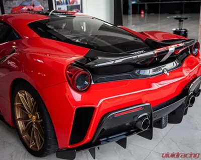 Capristo Exhaust Matte Carbon Fiber Rear Diffuser for Ferrari 488 Pista 2019-2021 - 03FE08710049LM