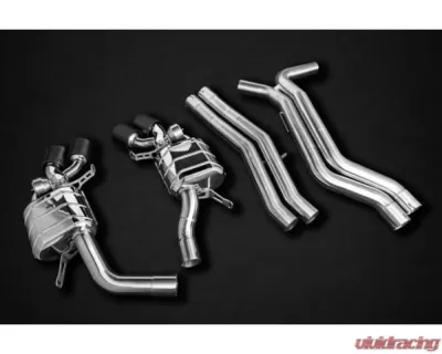 Capristo Exhaust Black Valved Exhaust with Carbon Fiber Tips Audi RS6 | RS8 C8 2019-2024 - 02AU01903037-B