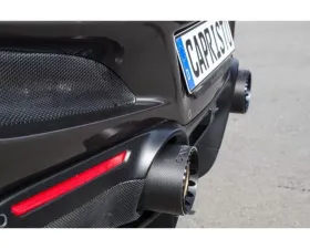 Capristo Exhaust Gold Carbon End Pipe Shells for Ferrari F8 2020-2022, Matte Finish