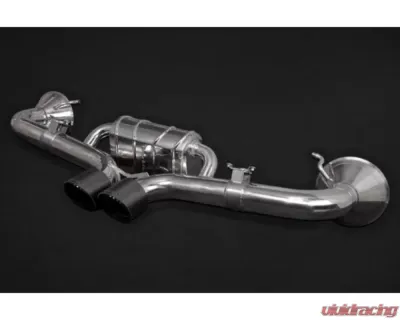 Capristo Exhaust Black Valved Exhaust Muffler with Carbon Tips (OE Actuators) Porsche 992 GT3 | RS 2021+ - 02PO08603014-B