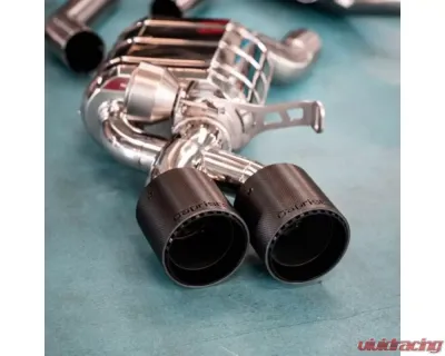 Capristo Exhaust OE Actuators Valved Exhaust System w/ Carbon Fiber Tips Audi RS6 C8 2019-2025 - 02AU01903037