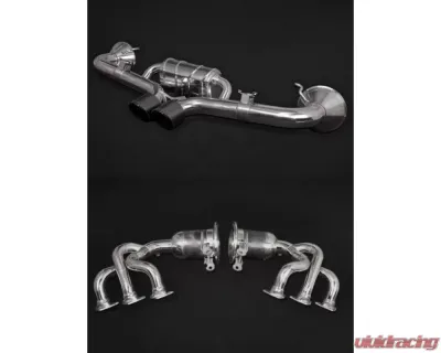 Capristo Exhaust Set 250 Cell Headers & Valved Exhaust System w/ Carbon Tips & OE Actuators Porsche 992 GT3 2022 - 02PO08603015