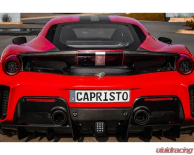 Capistro Exhaust Red Carbon End Pipe Shells Ferrari 488 Pista 2019-2021 - 02FE08703023-R