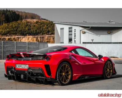 Capistro Exhaust Red Carbon End Pipe Shells Ferrari 488 Pista 2019-2021 - 02FE08703023-R