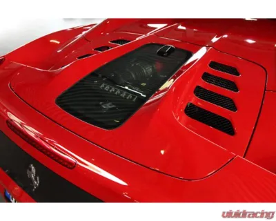 Capistro Exhaust Primed Top | Clear Gloss Bottom Carbon and Glass Bonnet Raw Ferrari 458 Spider 2011-2015 - 03FE004100063L