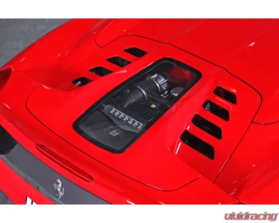 Capistro Exhaust Primed Top | Clear Gloss Bottom Carbon and Glass Bonnet Raw Ferrari 458 Spider 2011-2015 - 03FE004100063L