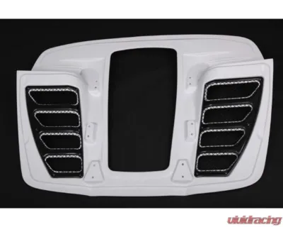 Capistro Exhaust Primed Top | Clear Gloss Bottom Carbon and Glass Bonnet Raw Ferrari 458 Spider 2011-2015 - 03FE004100063L