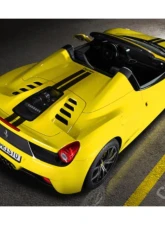 Capistro Exhaust Primed Top | Clear Gloss Bottom Carbon and Glass Bonnet Raw Ferrari 458 Spider 2011-2015                                     - 03FE004100063L - Image 9
