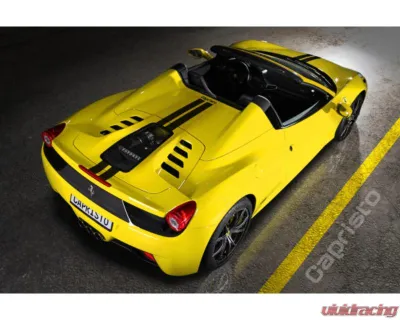 Capistro Exhaust Primed Top | Clear Gloss Bottom Carbon and Glass Bonnet Raw Ferrari 458 Spider 2011-2015 - 03FE004100063L