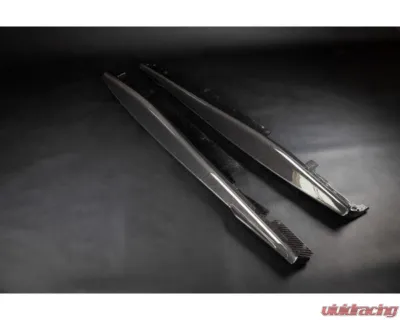 Capistro Exhaust Carbon Fiber Side Skirts with Small Fin Ferrari Roma 2020+ - 03FE13010004